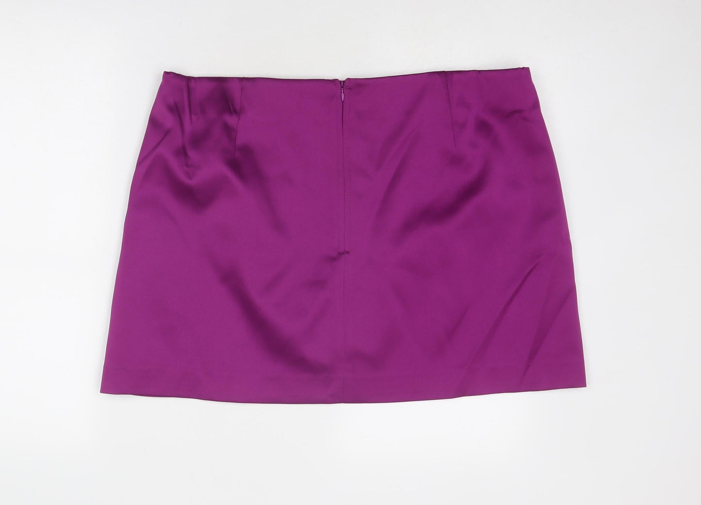 Marks and Spencer Womens Purple Polyester A-Line Skirt Size 20 Zip