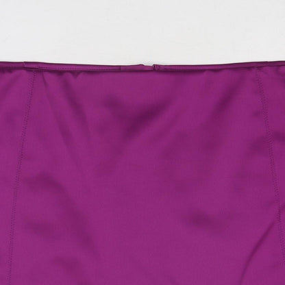 Marks and Spencer Womens Purple Polyester A-Line Skirt Size 20 Zip