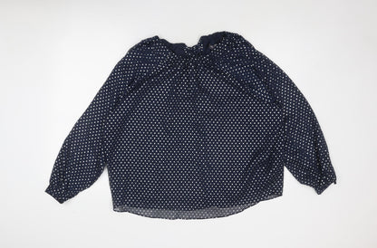 Womens UK Size 14 Marks and Spencer Blue Basic Blouse