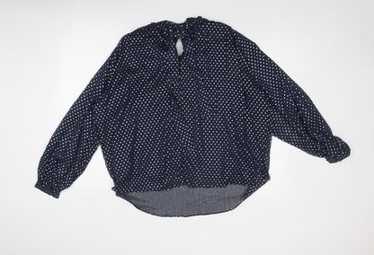 Womens UK Size 14 Marks and Spencer Blue Basic Blouse