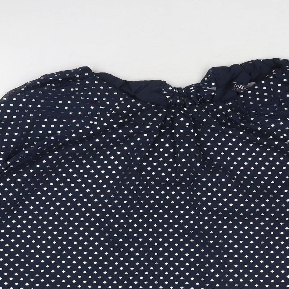 Womens UK Size 14 Marks and Spencer Blue Basic Blouse