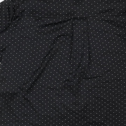 Marks and Spencer Womens Black Polka Dot Polyester Basic Button-Up Size 8 Collared