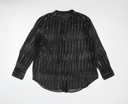 Womens UK Size 10 Marks and Spencer Black Basic Button-Up