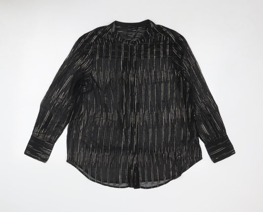 Womens UK Size 10 Marks and Spencer Black Basic Button-Up