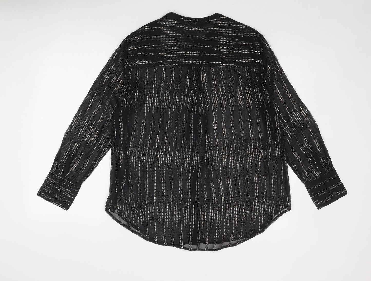 Womens UK Size 10 Marks and Spencer Black Basic Button-Up