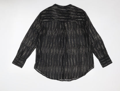 Womens UK Size 10 Marks and Spencer Black Basic Button-Up