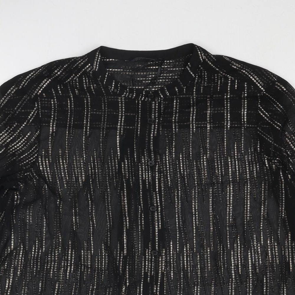 Womens UK Size 10 Marks and Spencer Black Basic Button-Up