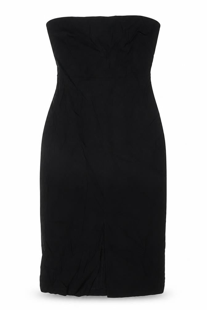 Marks and Spencer Womens Black Viscose Bodycon Size 12 Off the Shoulder Zip