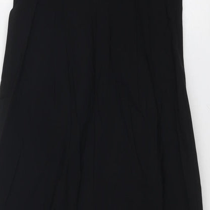Marks and Spencer Womens Black Viscose Bodycon Size 12 Off the Shoulder Zip