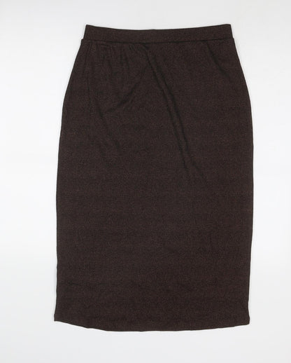 Marks and Spencer Womens Brown Cotton A-Line Skirt Size 12
