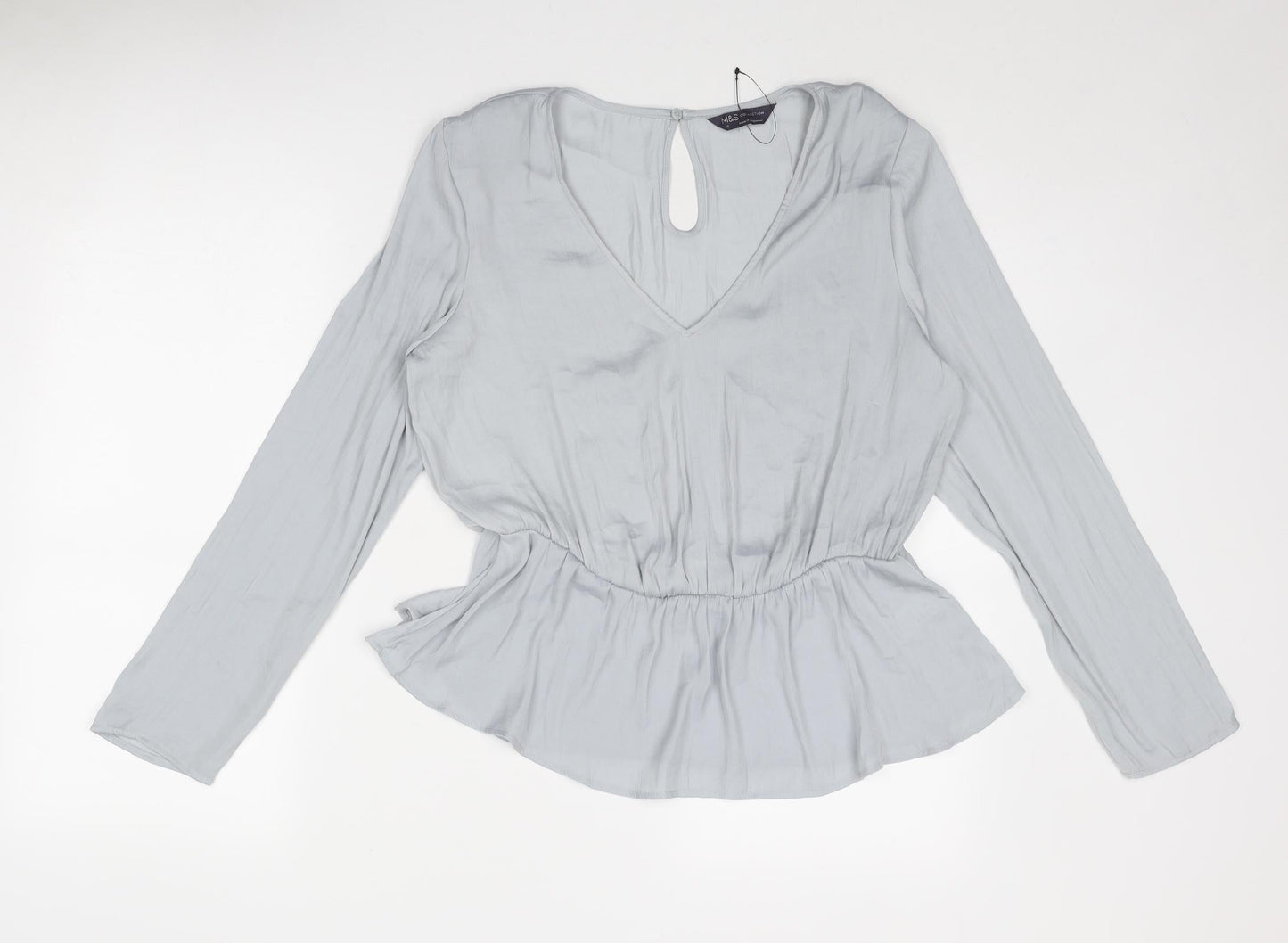 Womens UK Size 12 Marks and Spencer Grey Basic Blouse