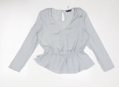 Womens UK Size 12 Marks and Spencer Grey Basic Blouse
