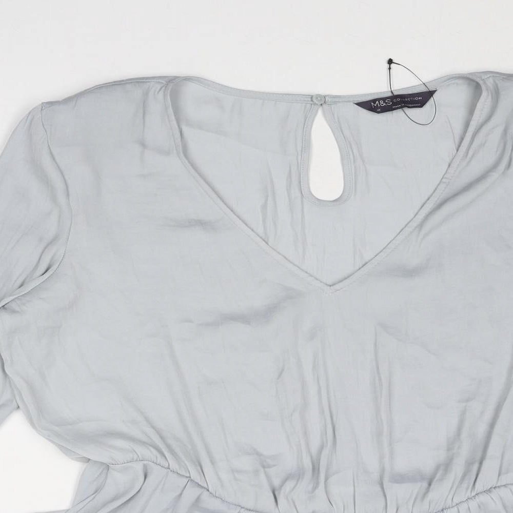 Womens UK Size 12 Marks and Spencer Grey Basic Blouse