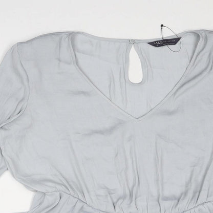 Womens UK Size 12 Marks and Spencer Grey Basic Blouse