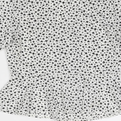 Womens UK Size 8 New Look White Basic Button-Up