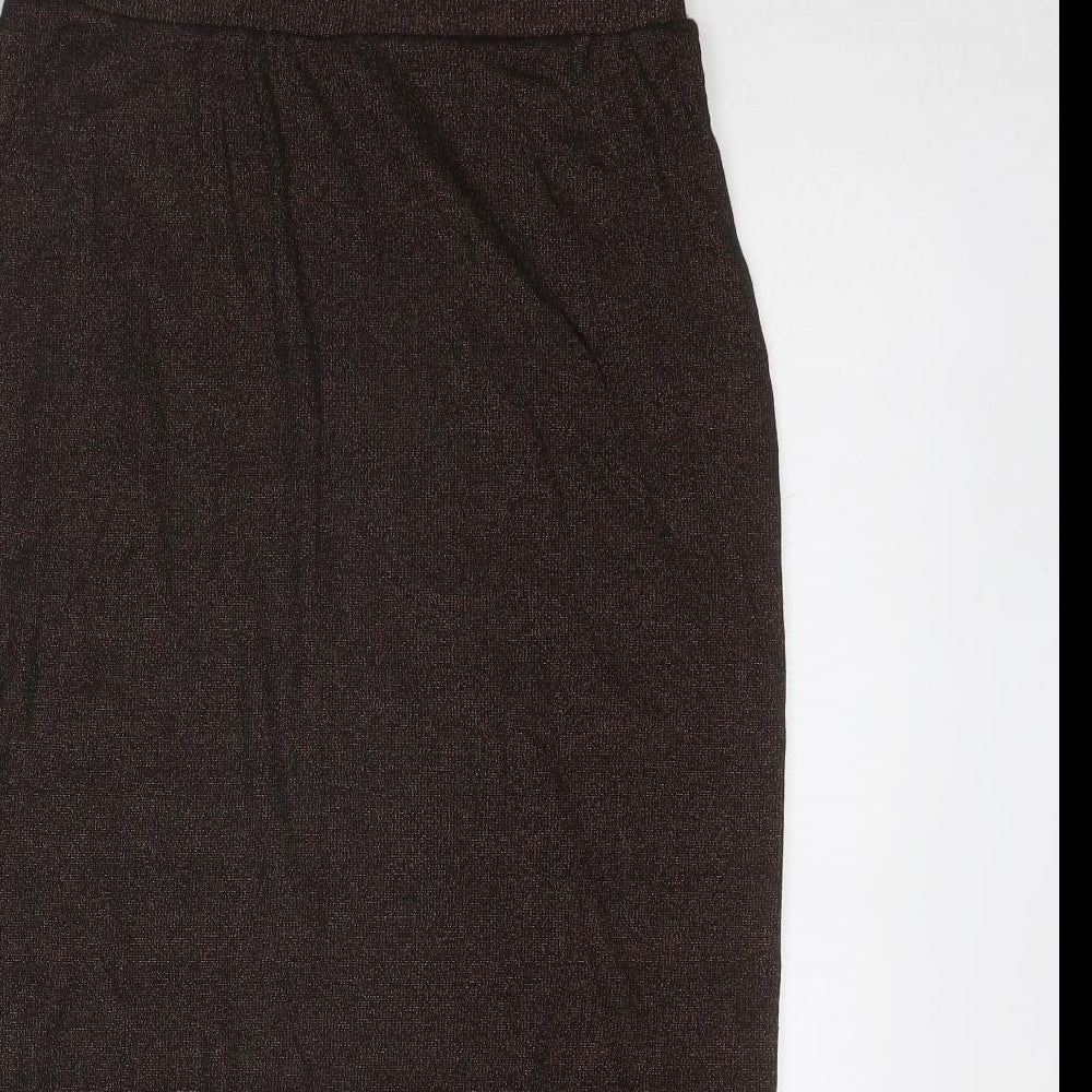 Marks and Spencer Womens Brown Cotton A-Line Skirt Size 10