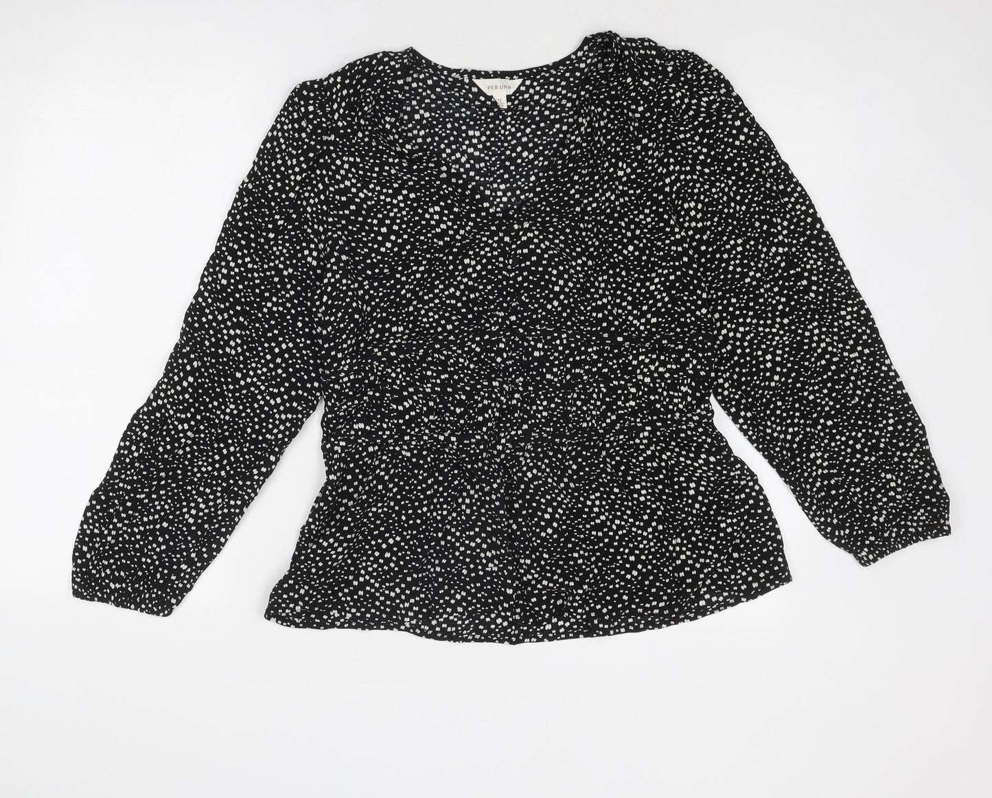 Womens UK Size 12 Per Una Black Basic Blouse