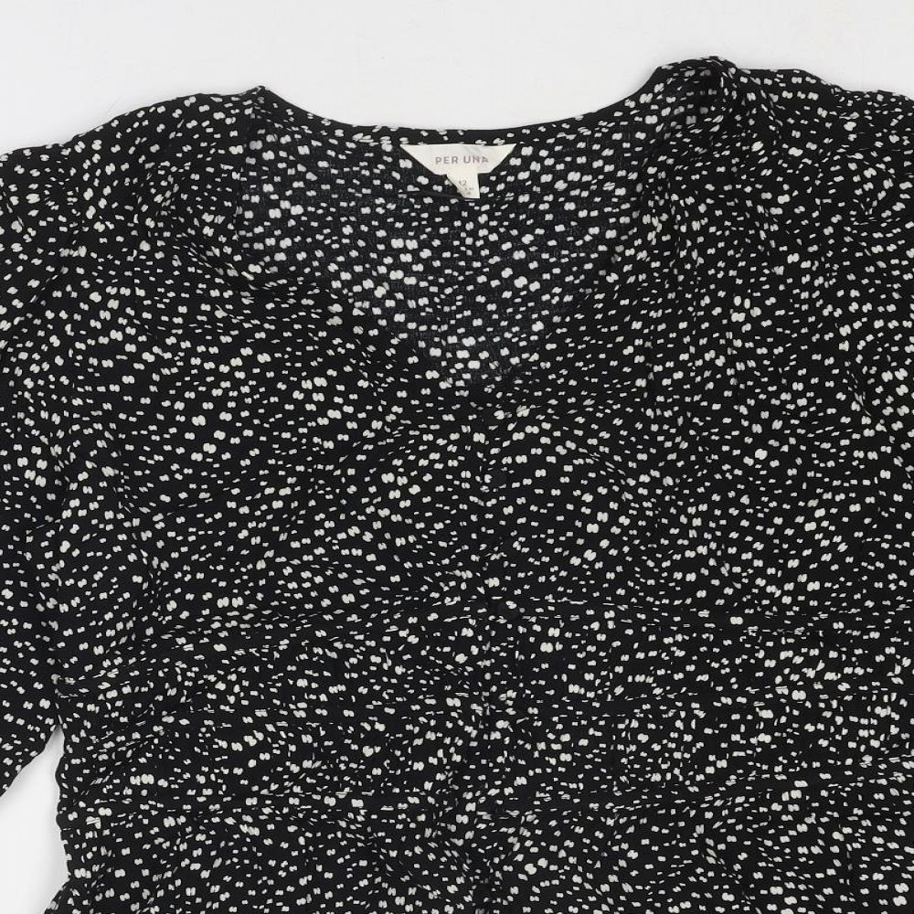 Womens UK Size 12 Per Una Black Basic Blouse