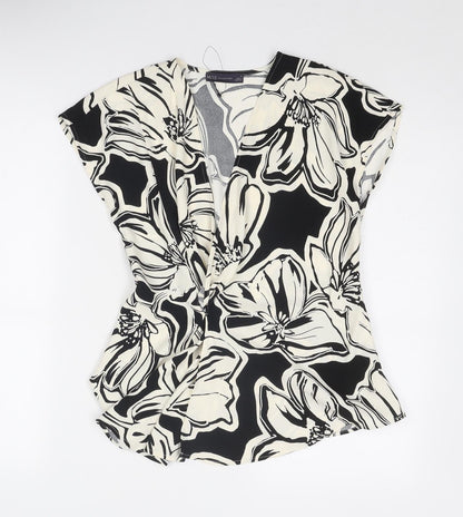 Womens UK Size 10 Marks and Spencer Black Wrap Blouse