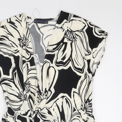 Womens UK Size 10 Marks and Spencer Black Wrap Blouse