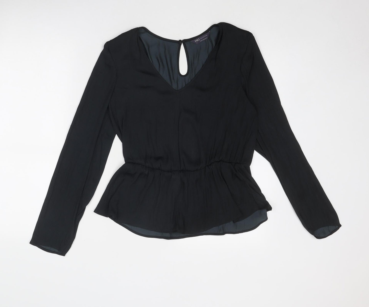 Womens UK Size 8 Marks and Spencer Black Basic Blouse
