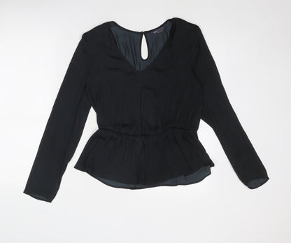 Womens UK Size 8 Marks and Spencer Black Basic Blouse