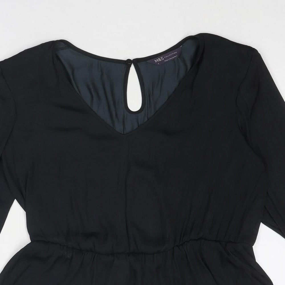 Womens UK Size 8 Marks and Spencer Black Basic Blouse