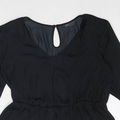 Womens UK Size 8 Marks and Spencer Black Basic Blouse