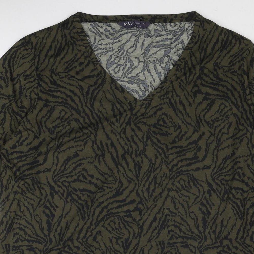 Womens UK Size 12 Marks and Spencer Green Basic Blouse
