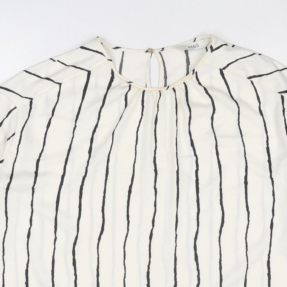 Womens UK Size 10 Marks and Spencer Ivory Basic Blouse