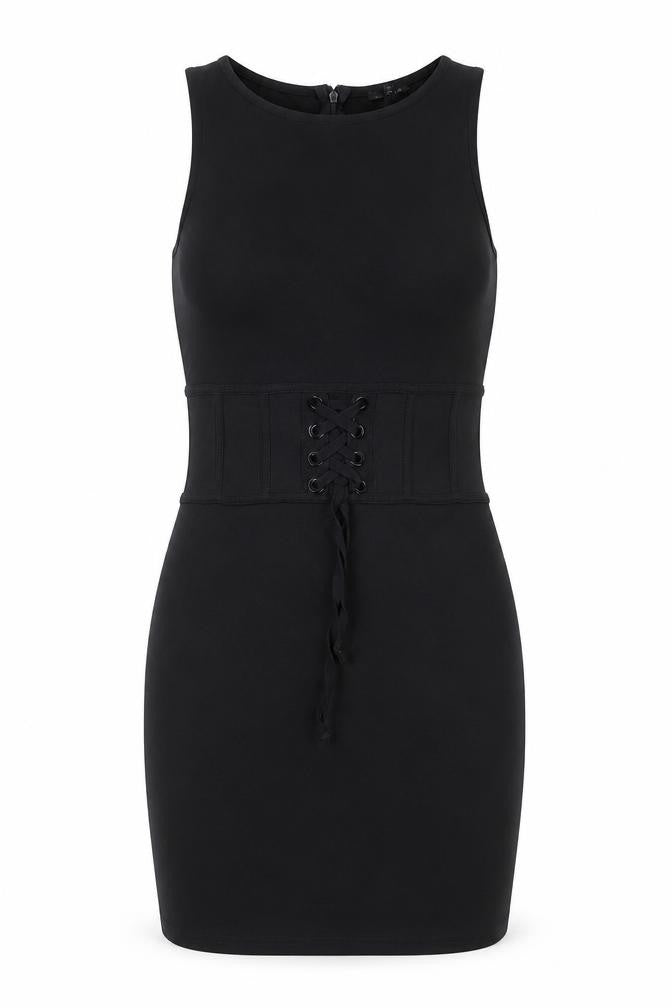 River Island Womens Black Polyester Shift Size 6 Round Neck Zip