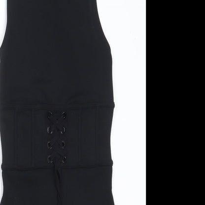River Island Womens Black Polyester Shift Size 6 Round Neck Zip
