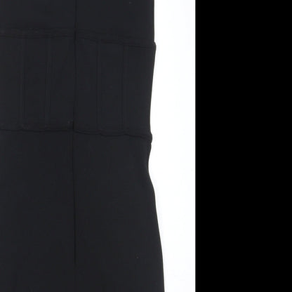 River Island Womens Black Polyester Shift Size 6 Round Neck Zip