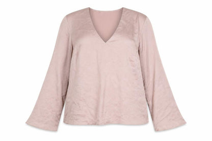 Everyday Womens Pink Polyester Basic Blouse Size 10 V-Neck