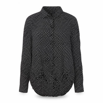 Womens UK Size M Mango Black Basic Button-Up