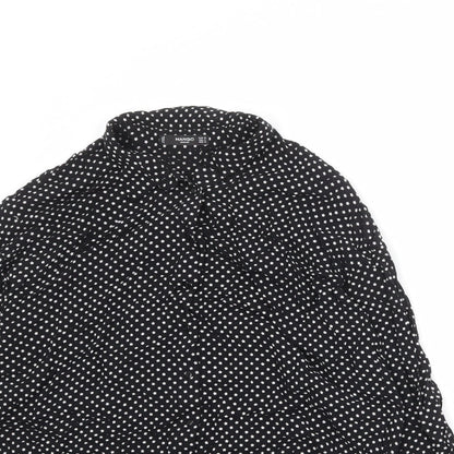 Womens UK Size M Mango Black Basic Button-Up