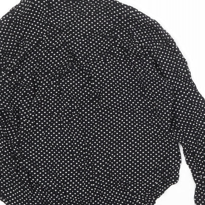 Womens UK Size M Mango Black Basic Button-Up