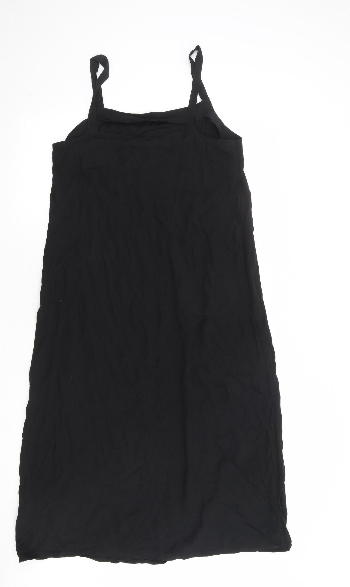 NEXT Womens Black Viscose A-Line Size 12 Round Neck Pullover