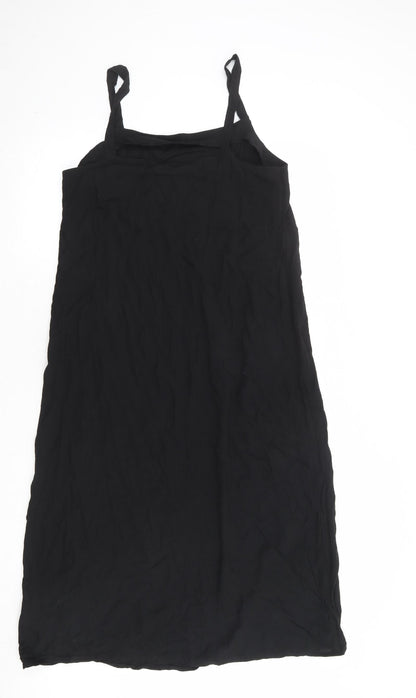 NEXT Womens Black Viscose A-Line Size 12 Round Neck Pullover