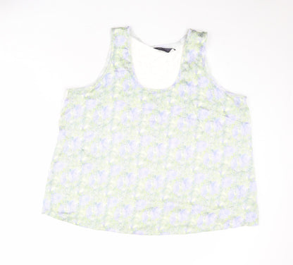Marks and Spencer Womens Multicoloured Geometric Polyester Basic Tank Size 18 Scoop Neck
