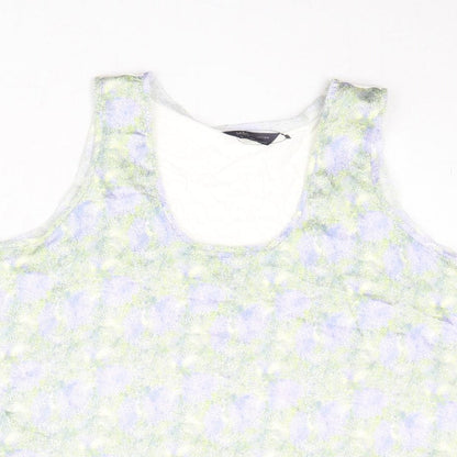 Marks and Spencer Womens Multicoloured Geometric Polyester Basic Tank Size 18 Scoop Neck