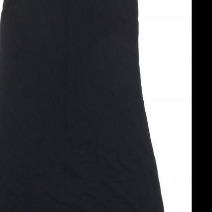 Marks and Spencer Womens Black Viscose A-Line Size 8 Round Neck Pullover