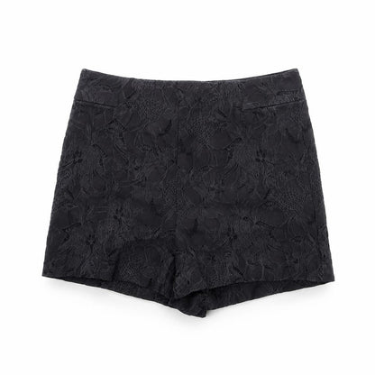 Kimchi Blue Womens Black Floral Cotton Basic Shorts Size M Regular Zip