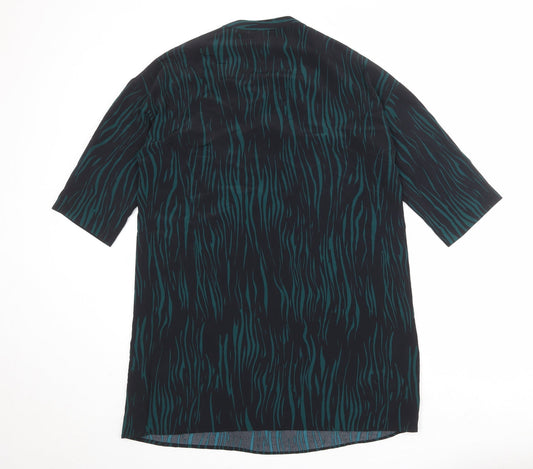 Apricot Womens Black Geometric Polyester A-Line Size 8 V-Neck Pullover