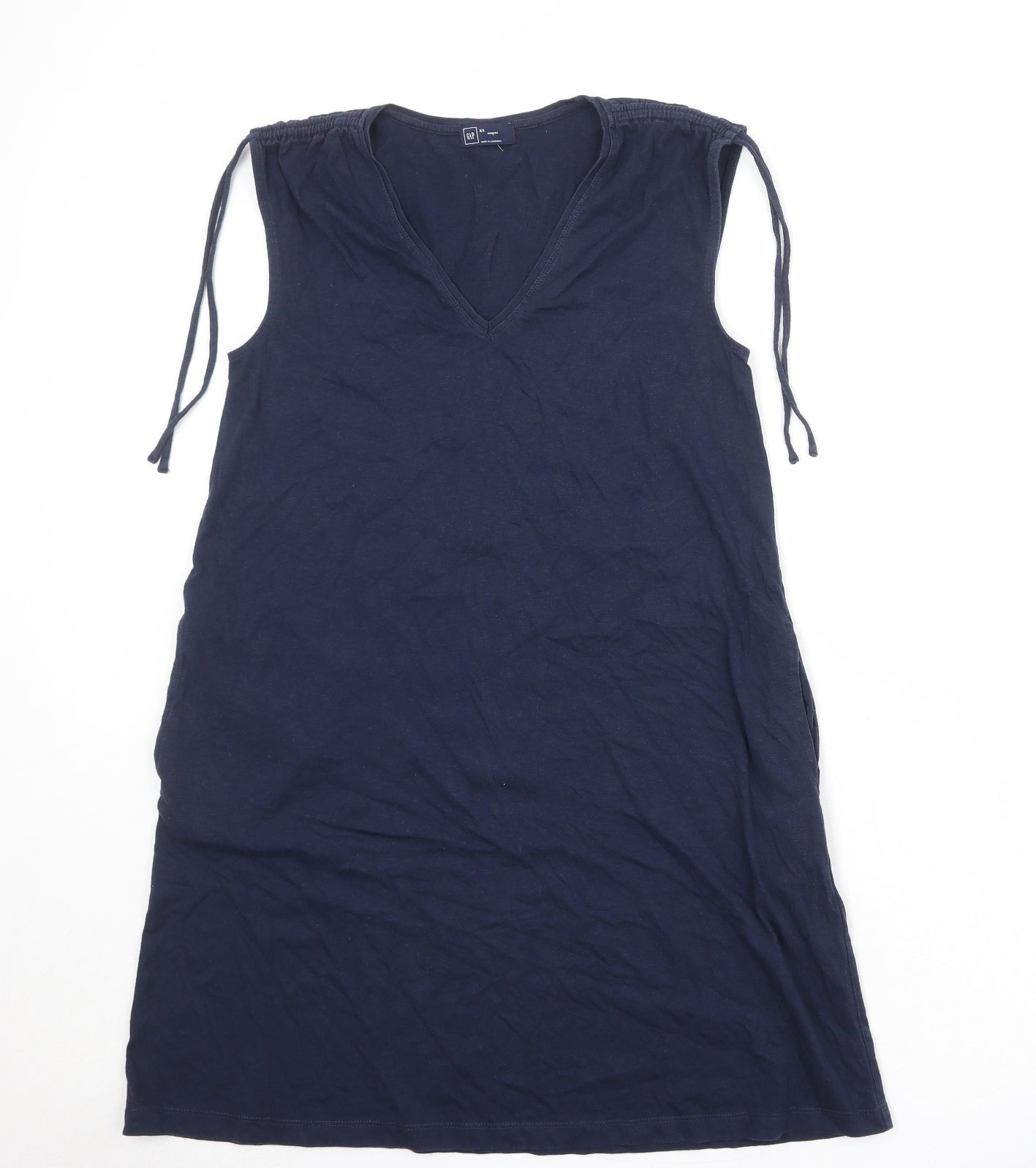 Gap Womens Blue Cotton A-Line Size XS V-Neck Pullover