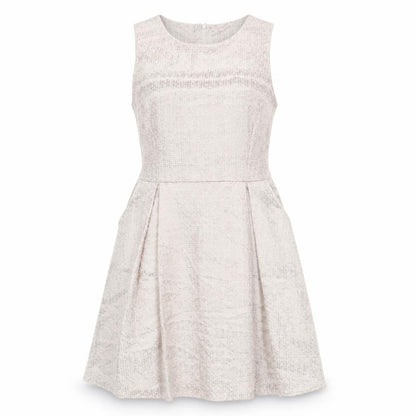 Dorothy Perkins Womens Beige Polyester Skater Dress Size 14 Round Neck Zip