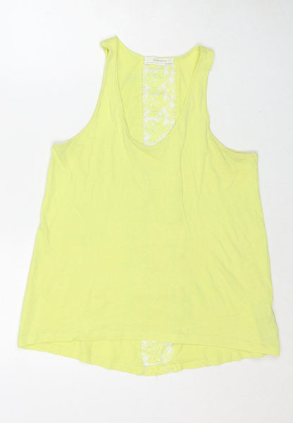Womens UK Size M Zara Yellow Basic Tank