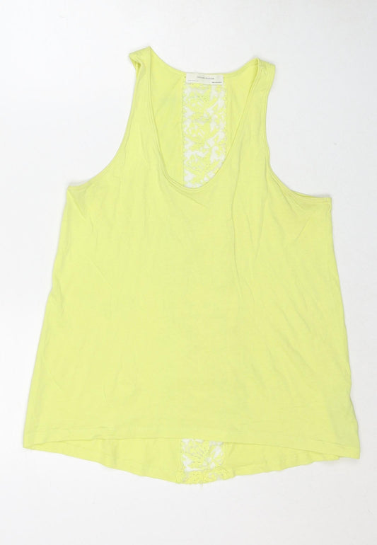 Womens UK Size M Zara Yellow Basic Tank