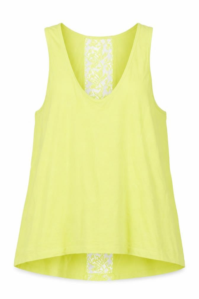Womens UK Size M Zara Yellow Basic Tank