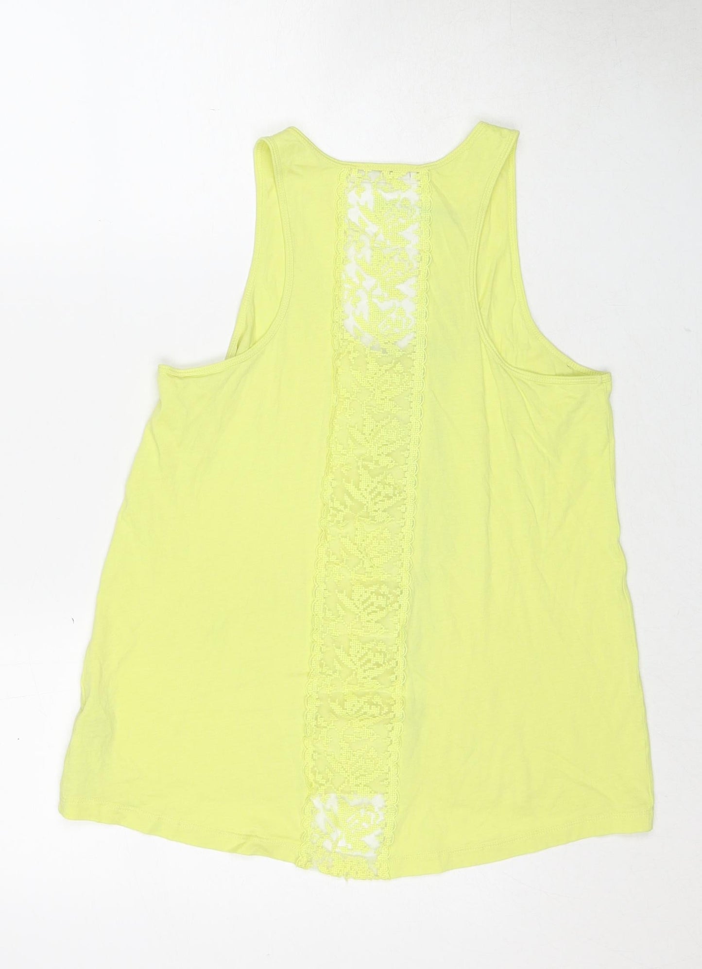 Womens UK Size M Zara Yellow Basic Tank